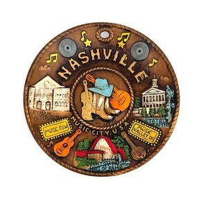 Scotty Nashville Souvenir Decorative Vintage Wall Plaque MCM Retro Plate